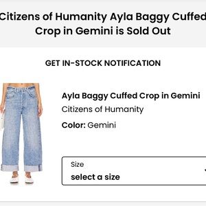 Ayla Baggy Cuffed Crop Citizens Of Humanity Denim Jeans